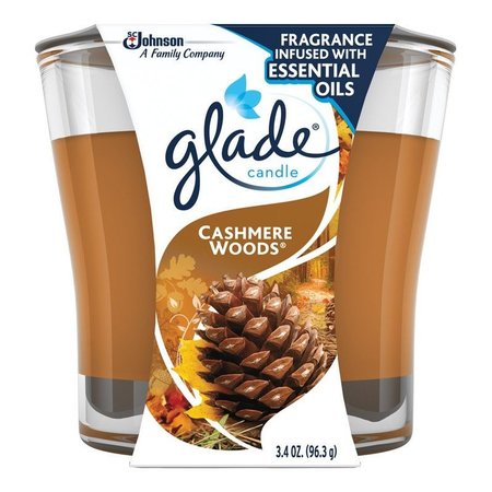 GLADE Brown Cashmere Woods Scent Jar Air Freshener Candle 3-1/16 in. H X 3-1/4 in. D 76953